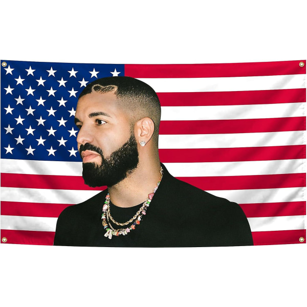 Drake Flag Drake Hauska Musiikki Liput Rap Albumi 3x5ft Drake Singer Flag Musiikki Rap Amerikan lippu Kodinsisustus Riippuva juliste Drake Flag