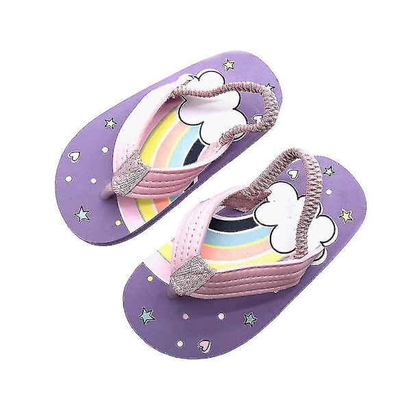 Barnslippers Flip-flops Sommersandaler for gutter og jenter purple 24