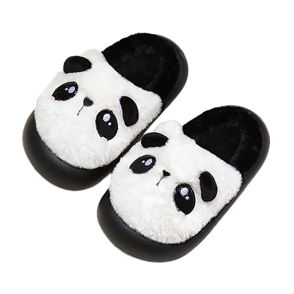 Barns bomullsslippers Slitestyrke Sklisikre Sandaler Vinter Varme Bomullssko Høy Kvalitet panda black-and-white 20cm