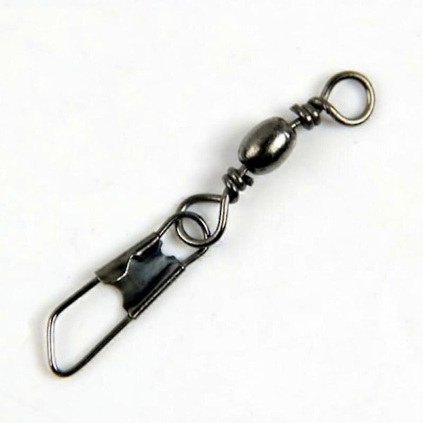 100 stk Fiske-Snapper Koblingsklipp Rustfritt Stål Tønne Svirvel Pin Tackle Solid size 8