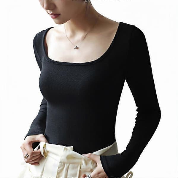 Langærmede damebluser med T-shirt-stil l