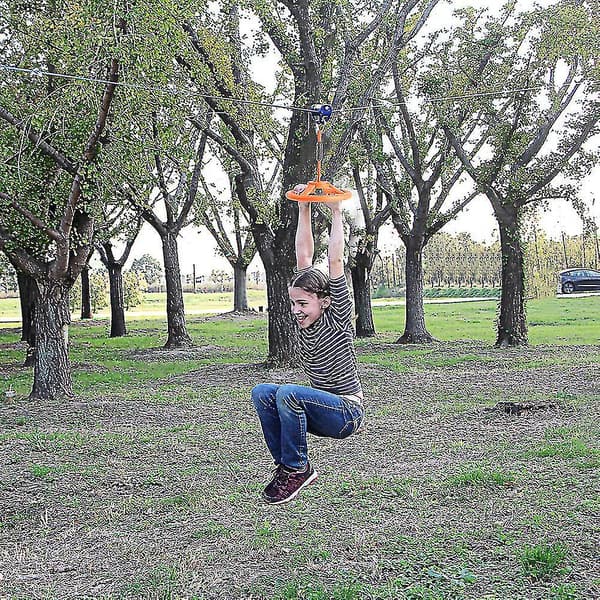 Hinderløype for barn, Zipline Sliding Slackline Tilbehør til din Warrior Obstacle Course(1stk, Blå)
