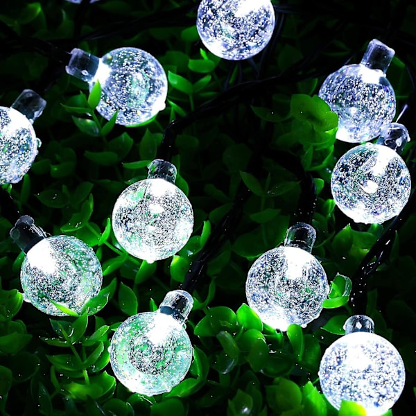 Solcellslingor utomhus 50 LED 32 fot kristallglobellampor