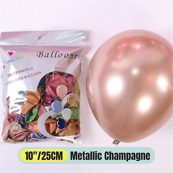 50 st Metallic Latexballonger 10 tum Tjocknade Guld Silver Färg Latexballonger Bröllop Fest