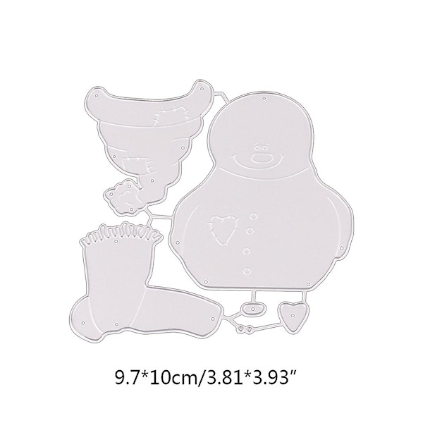 Jule Snømann Metall Stanseformer Stencil DIY Scrapbooking Album Papirkort Mal Embossing Håndverk Dekorasjon