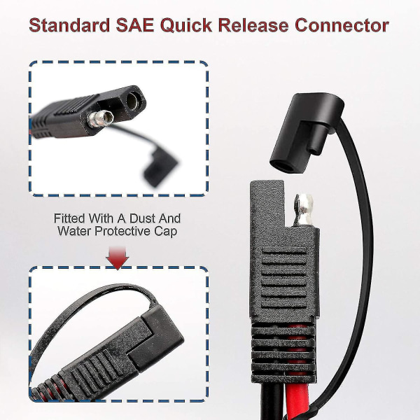 Sett med 2 skjøteledninger Sae To Sae 10awg tilkoblingskabel med vanntett