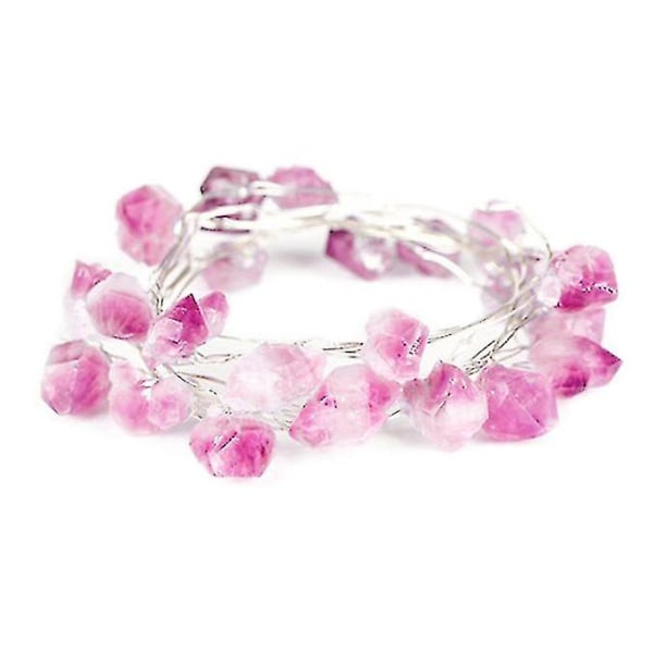 Natural Fluorite String Lights Compatible With Party Indoor Christmas Decor Pink