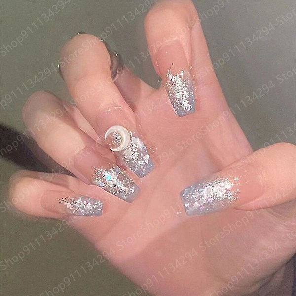 Diy Fashion Crystal Transparent 3d Falske Negleklistermærker Tegneserie Håndlavede Aftagelige Bærbare Negle Manicure Patch Piger Gaver Legetøj C L