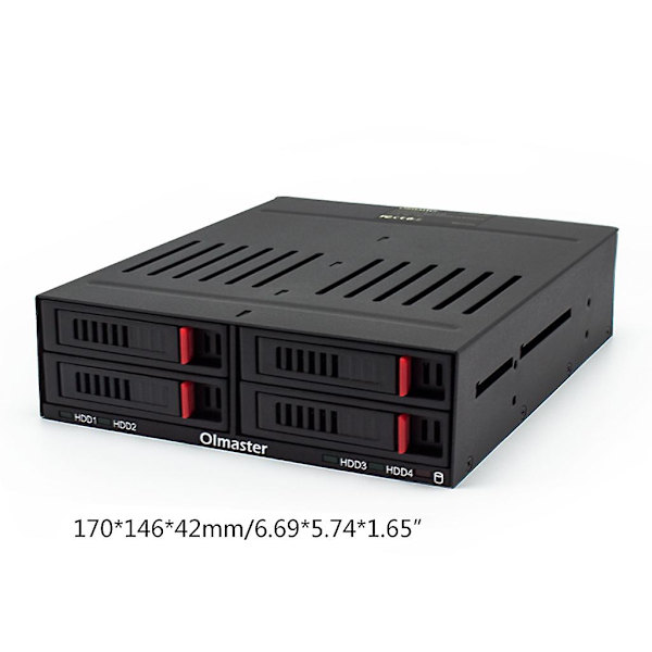 He-2006 4x2,5in hårddiskfodral låda intern rack kapacitetsutbyggnad med LED