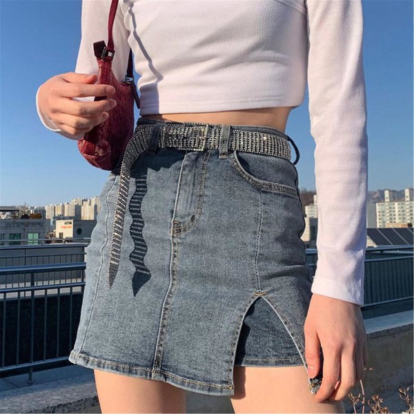 Forårsnederdele til kvinder 2023 kvinders højtaljede casual A-line denim Sexet kort Jean-nederdel