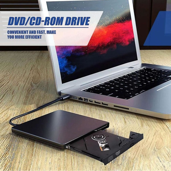 Universal Car Usb 2.0 bærbar ekstern Ultra Speed ​​CD-rom DVD-spiller Drive Car Disc-støtte for La
