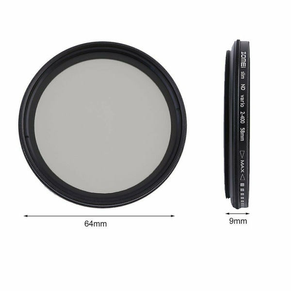 Zomei Justerbar Variabel Neutral Density Filter Fader ND2-ND400 58mm BG
