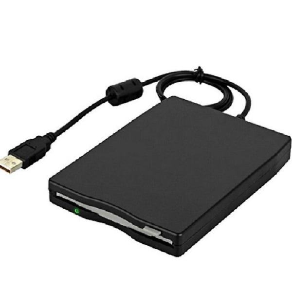 1,44M FDD Plastic Floppy Drive Ekstern Disk Kontor Computertilbehør Sort USB Interface Hjem Holdbar Bærbar Plug and Play
