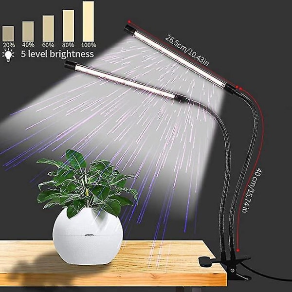 Led Grow Light, 6000k Full Spectrum Clip Plant voksende lampe