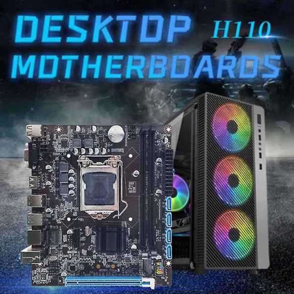 H110 Computer Motherboard Supports Lga1151 6/7 Generation Cpu Dual-channel Ddr4 Memory+g3900 Cpu+th