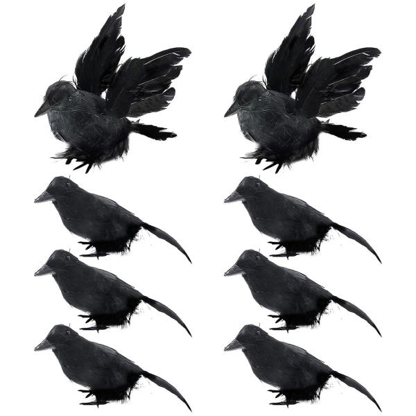 Seasonal & Holiday Decorations Halloween Black Crow Halloween Garden, Courtyard Decoration Crow Eight Pack