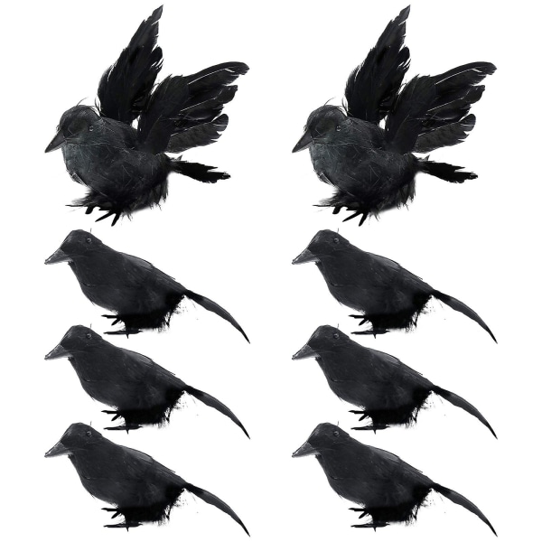 Sesong- og feriedekorasjoner Halloween Black Crow Halloween Garden, Courtyard Decoration Crow Eight Pack