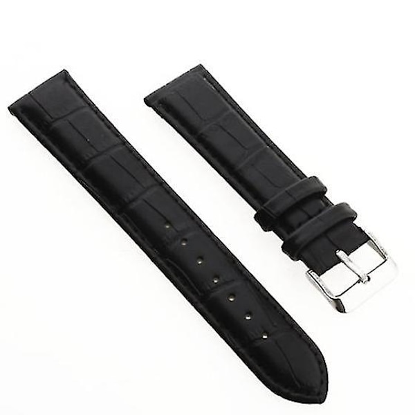 20mm Watch Spare Pu Black Bracelet Watch Strap Band