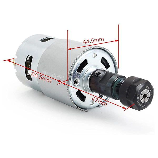 DC Motor CNC 775 Spindelmotor 100W 12-24VDC 20000RMP + ER11 Spændebøsning til DIY Mini CNC 3018 3018Pro 3