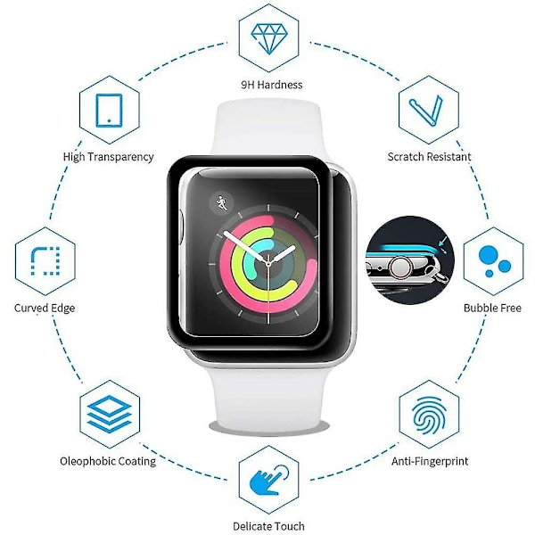 2 kpl yhteensopiva Apple Watch Series 4/5 44mm karkaistu lasinen näytönsuoja