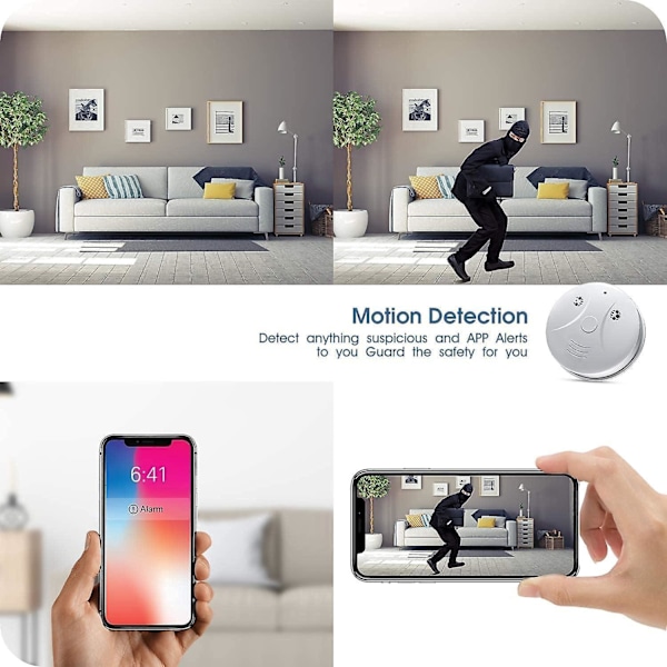 Skjult kamera røykvarsler WiFi spionkamera skjulte kameraer HD 1080P trådløs