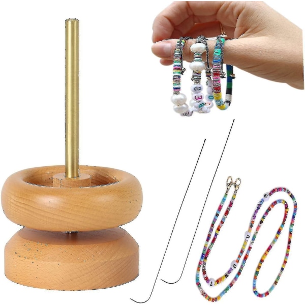 Perlespinder til smykkefremstilling Træ-diy-perleskål Spinnerholder A (ruipei)