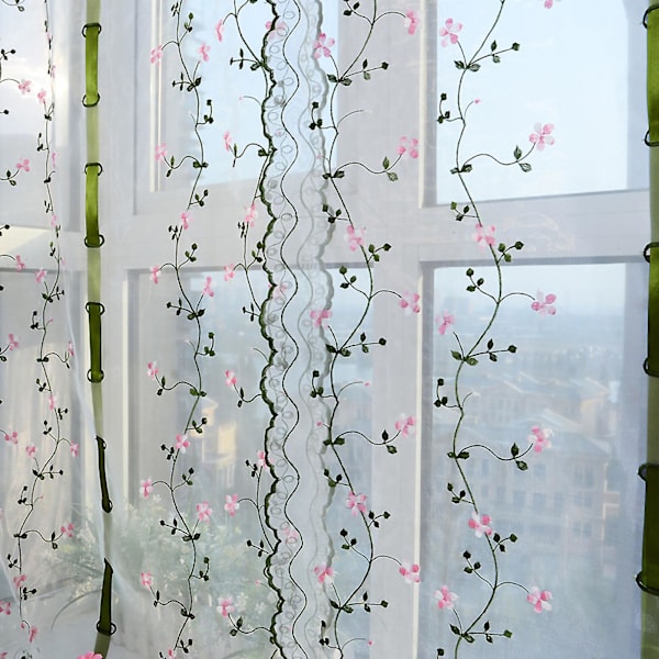 Klassisk blomsterbrodert romersk rullegardin for soverom balkong - 1m/39,4in høyde