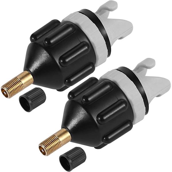 2-pack Sup Pump Adapter, Bärbar Sup Ventiladapter, Kanot Kajak Uppblåsbar Båt Luftpumptillbehör (svart)
