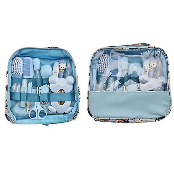 Mentin baby set | 13-osaiset baby Baby Set | Kynsien ja nenän hoitolaukku ja käsilaukku (sininen)