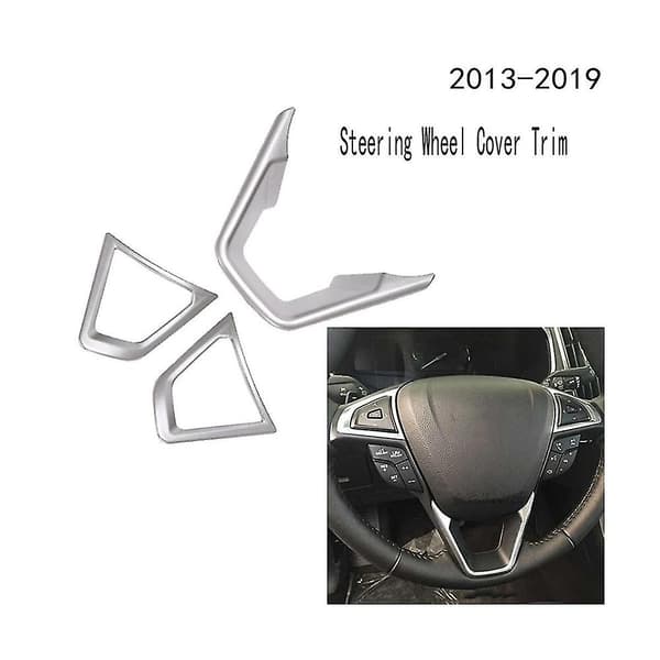 3 st Silver Rattkåpa Rattknapp Ram för Mondeo 2013-2019