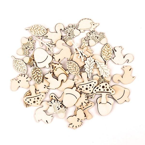Hemdekoration Hängande Prydnad Tillbehör Målning Scrapbooking Hantverk Trä DIY Djur Form Handgjord 25-30mm 20st