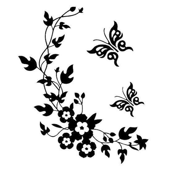 Fjärils-DIY Blommiga Badrumsdekorationer Väggdekaler Toalettsticker