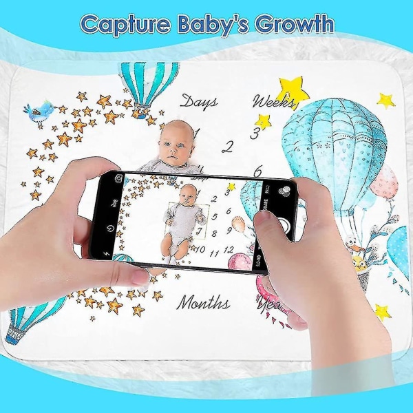 Baby Milestone tæppe, Baby Milestone fotografi rekvisitter multifunktionel