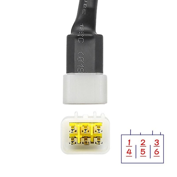 6 Pin til Obd 16 Pin Adapterkabel Motorcykel Fejlfindingsstik til Delphi