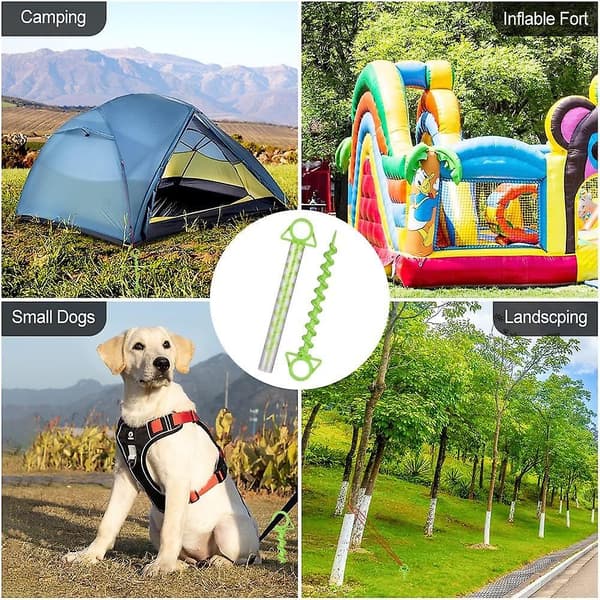 Grønt teltpluggsett med 4 teltplugger for camping, telt, teltplugger, teltplugger, teltplugger, kraftig P