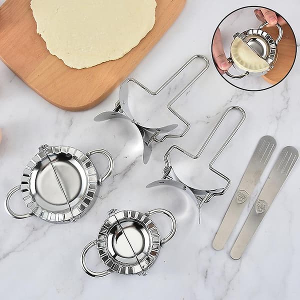 Stor Empanada Maker i Rustfritt Stål - Empanada Presse. Bakeverktøy (1 stk, Sølv)