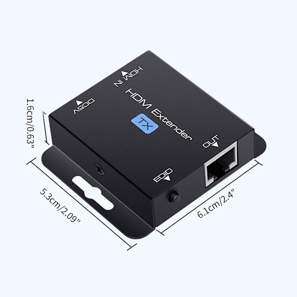 HDMI-kompatibel forlenger for Cat5/Cat6 RJ45 Ethernet UTP-signal opptil 60 m