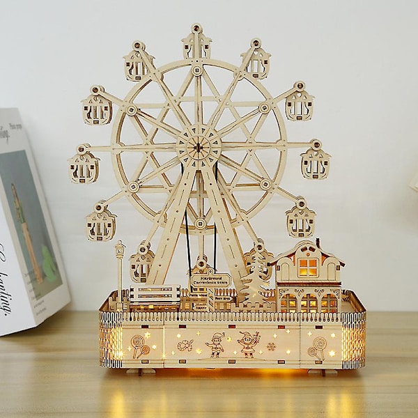 3D Träpussel DIY Modell Pariserhjul Pusselleksak Present Till Vuxna Och Tonåringar Jul/födelsedagspresent