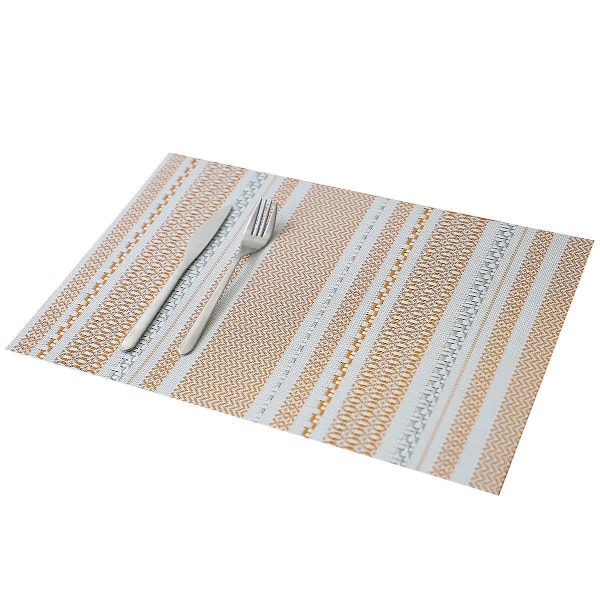 Set om 4, 45 * 30 cm, flätade placemats i polypropen och bomull