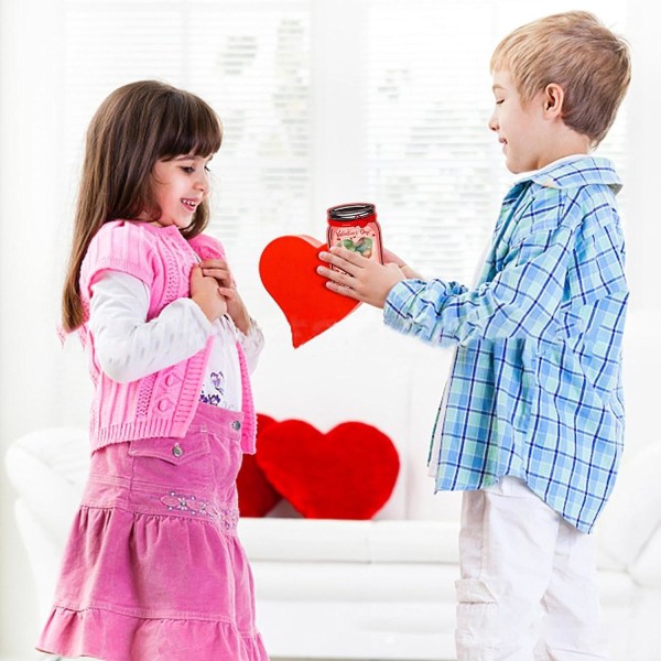 Valentinsdagskort for barn, 48 stk. Happy Valentine's Day-kort i bulk med godteposer, skoleklassefest-gaver
