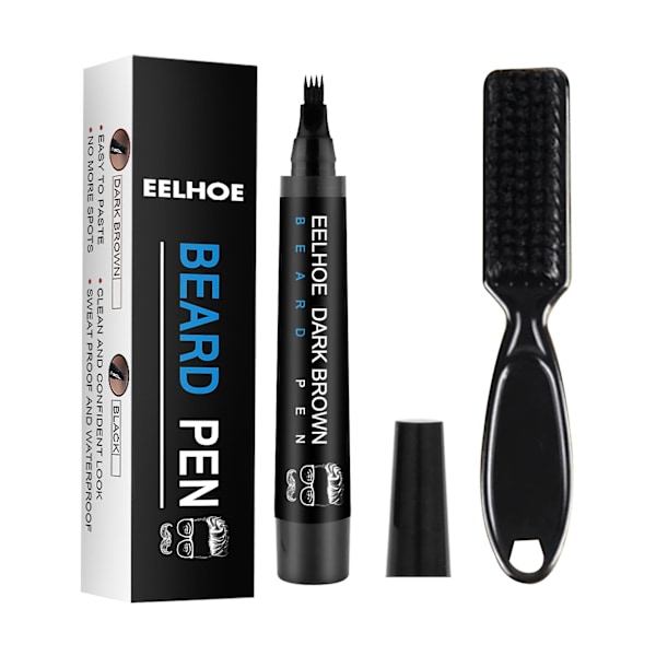 1-2sets Four Prong Beard Filler Pencil Waterproof Moustache Shaping Coloring Pen Moustache Repair Shaping