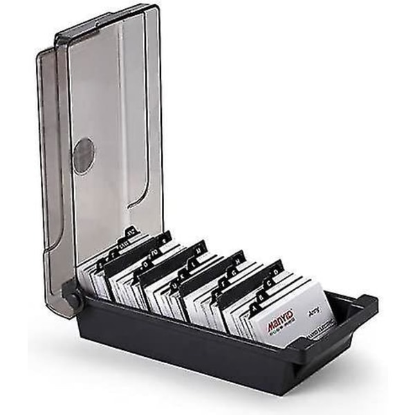 Kontorsskrivbord Visitkortsförvaringslåda med avdelare och indexetikett (svart)