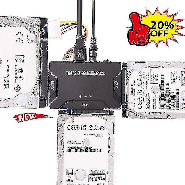 Zilkee Ultra Recovery Converter Usb3.0 To Sata/ide Kova-aseen Kaapelin Sovitin Eu-pistoke