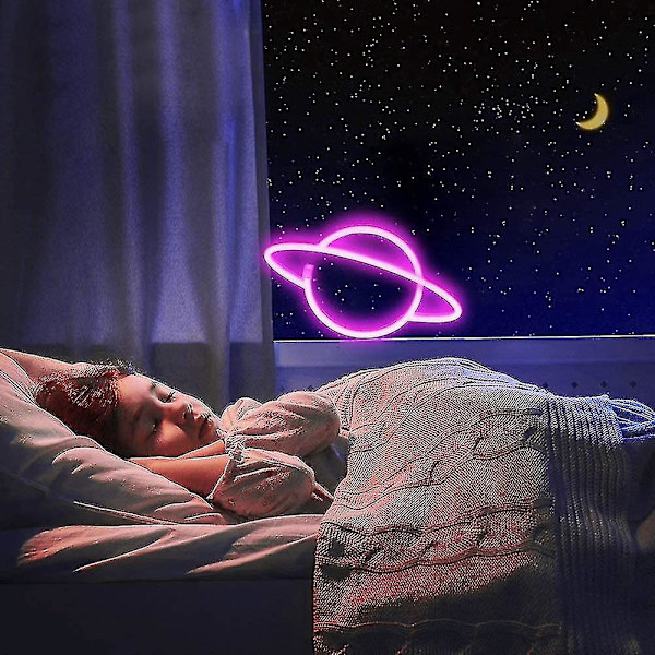 Planet Neon Skyltar, Led Planet Nattlampor För Födelsedagsfest, Jul, Väggkonst Dekoration