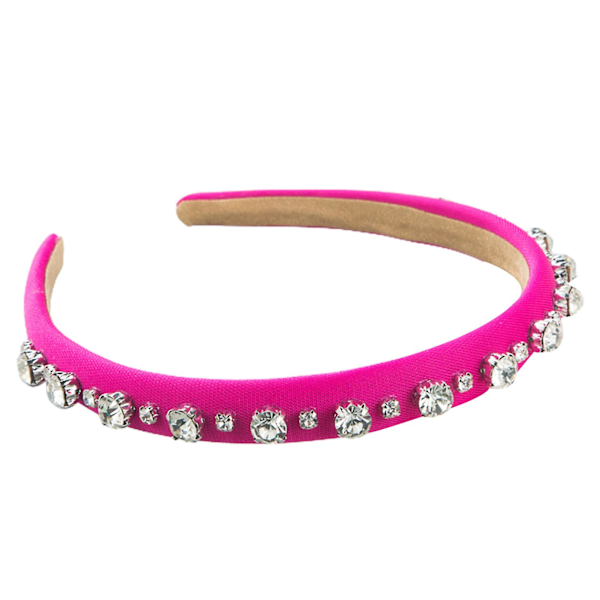 Rhinestone Fine Edge Hårband för Kvinnor Fashionabla Hårtillbehör rose red