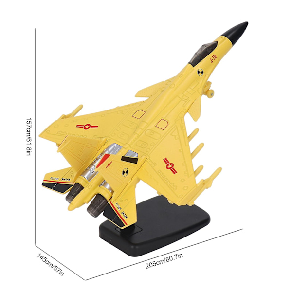 Tilbage trække jagerfly model med display stand - gul - lyd og lys - legering materiale - til drenge og børn