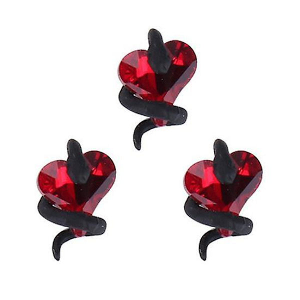 3 st DIY nageldekorationer orm runt 3D hjärta faux kristall berlocker nagelkonst strass telefonfodral dekor tillbehör manikyr tillbehör F