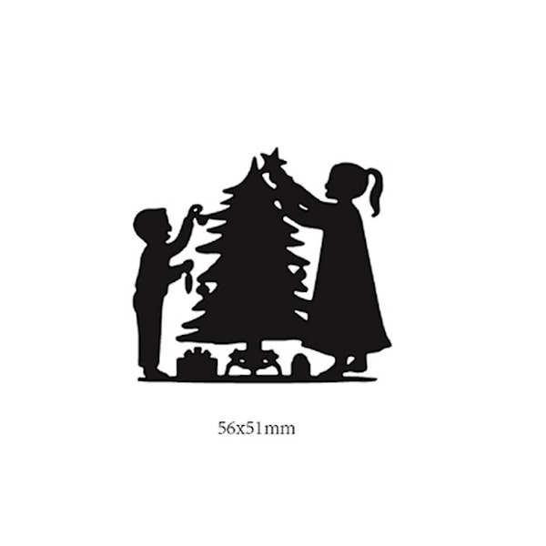 Juletræ dreng pige metal skæredør stencil DIY Scrapbooking Album Stempel