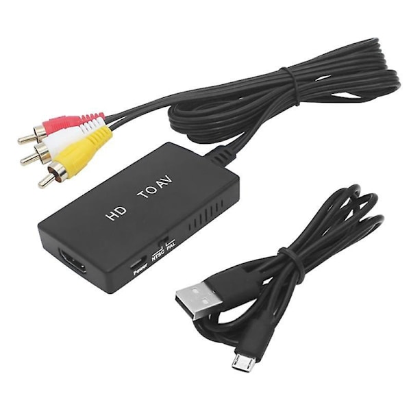 HDTV to AV Converter HD Video Converter HDMI-Compatible to RCA AV/CVSB L/R Video 1080P Mini Adapter