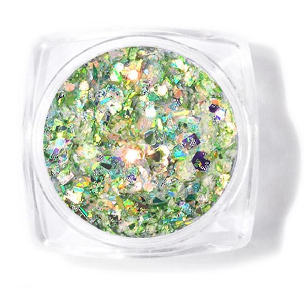 Nagelkonst Glitter Paljetter Dekoration - Låda med Oregelbunden Pentagram DJ02